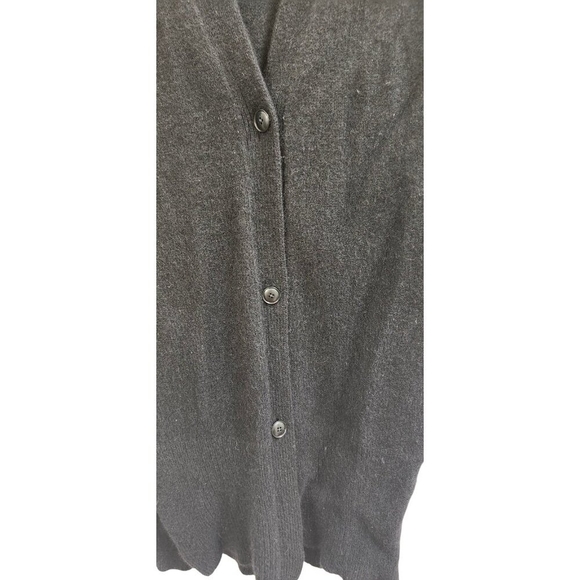 Everlane Wool Cashmere Button Oversized Black Ribbed Cardigan Sweater Small - Picture 6 of 13